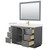 Wyndham WCF292954SGGC2UNSM46 Miranda 54 Inch Single Bathroom Vanity in Dark Gray, Carrara Cultured Marble Countertop, Undermount Square Sink, Brushed Gold Trim, 46 Inch Mirror