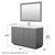 Wyndham WCF292954SGGC2UNSM46 Miranda 54 Inch Single Bathroom Vanity in Dark Gray, Carrara Cultured Marble Countertop, Undermount Square Sink, Brushed Gold Trim, 46 Inch Mirror