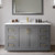 Wyndham WCF292954SGGWCUNSM46 Miranda 54 Inch Single Bathroom Vanity in Dark Gray, White Cultured Marble Countertop, Undermount Square Sink, Brushed Gold Trim, 46 Inch Mirror