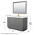 Wyndham WCF292954SGGWCUNSM46 Miranda 54 Inch Single Bathroom Vanity in Dark Gray, White Cultured Marble Countertop, Undermount Square Sink, Brushed Gold Trim, 46 Inch Mirror