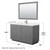 Wyndham WCF292954SKGC2UNSM46 Miranda 54 Inch Single Bathroom Vanity in Dark Gray, Carrara Cultured Marble Countertop, Undermount Square Sink, Brushed Nickel Trim, 46 Inch Mirror