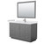 Wyndham WCF292954SKGWCUNSM46 Miranda 54 Inch Single Bathroom Vanity in Dark Gray, White Cultured Marble Countertop, Undermount Square Sink, Brushed Nickel Trim, 46 Inch Mirror