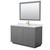 Wyndham WCF292954SGGCMUNSM46 Miranda 54 Inch Single Bathroom Vanity in Dark Gray, White Carrara Marble Countertop, Undermount Square Sink, Brushed Gold Trim, 46 Inch Mirror
