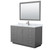 Wyndham WCF292954SKGCMUNSM46 Miranda 54 Inch Single Bathroom Vanity in Dark Gray, White Carrara Marble Countertop, Undermount Square Sink, Brushed Nickel Trim, 46 Inch Mirror