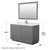 Wyndham WCF292954SKGCMUNSM46 Miranda 54 Inch Single Bathroom Vanity in Dark Gray, White Carrara Marble Countertop, Undermount Square Sink, Brushed Nickel Trim, 46 Inch Mirror