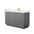 Wyndham WCF292954SGGC2UNSMXX Miranda 54 Inch Single Bathroom Vanity in Dark Gray, Carrara Cultured Marble Countertop, Undermount Square Sink, Brushed Gold Trim