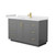 Wyndham WCF292954SGGWCUNSMXX Miranda 54 Inch Single Bathroom Vanity in Dark Gray, White Cultured Marble Countertop, Undermount Square Sink, Brushed Gold Trim