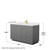 Wyndham WCF292954SGGWCUNSMXX Miranda 54 Inch Single Bathroom Vanity in Dark Gray, White Cultured Marble Countertop, Undermount Square Sink, Brushed Gold Trim