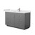 Wyndham WCF292954SKGWCUNSMXX Miranda 54 Inch Single Bathroom Vanity in Dark Gray, White Cultured Marble Countertop, Undermount Square Sink, Brushed Nickel Trim