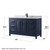 Wyndham WCV252560SBBCMUNSM58 Daria 60 Inch Single Bathroom Vanity in Dark Blue, White Carrara Marble Countertop, Undermount Square Sink, Matte Black Trim, 58 Inch Mirror