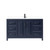 Wyndham WCV252560SBBWCUNSMXX Daria 60 Inch Single Bathroom Vanity in Dark Blue, White Cultured Marble Countertop, Undermount Square Sink, Matte Black Trim