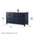 Wyndham WCV252560SBBC2UNSM58 Daria 60 Inch Single Bathroom Vanity in Dark Blue, Carrara Cultured Marble Countertop, Undermount Square Sink, Matte Black Trim, 58 Inch Mirror