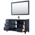 Wyndham WCV252560SBBWCUNSM58 Daria 60 Inch Single Bathroom Vanity in Dark Blue, White Cultured Marble Countertop, Undermount Square Sink, Matte Black Trim, 58 Inch Mirror