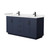 Wyndham WCF292966DBBC2UNSMXX Miranda 66 Inch Double Bathroom Vanity in Dark Blue, Carrara Cultured Marble Countertop, Undermount Square Sinks, Matte Black Trim