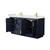 Wyndham WCF292966DBLC2UNSMXX Miranda 66 Inch Double Bathroom Vanity in Dark Blue, Carrara Cultured Marble Countertop, Undermount Square Sinks, Brushed Gold Trim