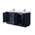 Wyndham WCF292966DBNCMUNSMXX Miranda 66 Inch Double Bathroom Vanity in Dark Blue, White Carrara Marble Countertop, Undermount Square Sinks, Brushed Nickel Trim