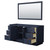 Wyndham WCF292966SBBCXSXXM58 Miranda 66 Inch Single Bathroom Vanity in Dark Blue, No Countertop, No Sink, Matte Black Trim, 58 Inch Mirror