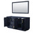 Wyndham WCF292966DBLCXSXXM58 Miranda 66 Inch Double Bathroom Vanity in Dark Blue, No Countertop, No Sink, Brushed Gold Trim, 58 Inch Mirror
