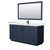 Wyndham WCF292966SBBC2UNSM58 Miranda 66 Inch Single Bathroom Vanity in Dark Blue, Carrara Cultured Marble Countertop, Undermount Square Sink, Matte Black Trim, 58 Inch Mirror