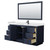 Wyndham WCF292966SBBWCUNSM58 Miranda 66 Inch Single Bathroom Vanity in Dark Blue, White Cultured Marble Countertop, Undermount Square Sink, Matte Black Trim, 58 Inch Mirror