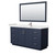 Wyndham WCF292966SBNC2UNSM58 Miranda 66 Inch Single Bathroom Vanity in Dark Blue, Carrara Cultured Marble Countertop, Undermount Square Sink, Brushed Nickel Trim, 58 Inch Mirror