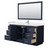 Wyndham WCF292966SBNC2UNSM58 Miranda 66 Inch Single Bathroom Vanity in Dark Blue, Carrara Cultured Marble Countertop, Undermount Square Sink, Brushed Nickel Trim, 58 Inch Mirror