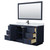 Wyndham WCF292966SBBCMUNSM58 Miranda 66 Inch Single Bathroom Vanity in Dark Blue, White Carrara Marble Countertop, Undermount Square Sink, Matte Black Trim, 58 Inch Mirror