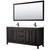 Wyndham WCV252572DEBC2UNSM70 Daria 72 Inch Double Bathroom Vanity in Dark Espresso, Carrara Cultured Marble Countertop, Undermount Square Sinks, Matte Black Trim, 70 Inch Mirror