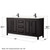 Wyndham WCV252572DEBC2UNSM70 Daria 72 Inch Double Bathroom Vanity in Dark Espresso, Carrara Cultured Marble Countertop, Undermount Square Sinks, Matte Black Trim, 70 Inch Mirror