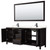 Wyndham WCV252580DEBC2UNSM70 Daria 80 Inch Double Bathroom Vanity in Dark Espresso, Carrara Cultured Marble Countertop, Undermount Square Sinks, Matte Black Trim, 70 Inch Mirror