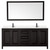 Wyndham WCV252580DEBC2UNSM70 Daria 80 Inch Double Bathroom Vanity in Dark Espresso, Carrara Cultured Marble Countertop, Undermount Square Sinks, Matte Black Trim, 70 Inch Mirror