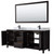 Wyndham WCV252580DEBCMUNSM70 Daria 80 Inch Double Bathroom Vanity in Dark Espresso, White Carrara Marble Countertop, Undermount Square Sinks, Matte Black Trim, 70 Inch Mirror