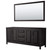 Wyndham WCV252580DEBCXSXXM70 Daria 80 Inch Double Bathroom Vanity in Dark Espresso, No Countertop, No Sink, Matte Black Trim, 70 Inch Mirror