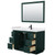 Wyndham WCF292948SGKWCUNSM46 Miranda 48 Inch Single Bathroom Vanity in Green, White Cultured Marble Countertop, Undermount Square Sink, Matte Black Trim, 46 Inch Mirror