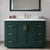 Wyndham WCF292948SGDWCUNSMXX Miranda 48 Inch Single Bathroom Vanity in Green, White Cultured Marble Countertop, Undermount Square Sink, Brushed Gold Trim