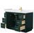 Wyndham WCF292948SGDWCUNSMXX Miranda 48 Inch Single Bathroom Vanity in Green, White Cultured Marble Countertop, Undermount Square Sink, Brushed Gold Trim