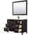 Wyndham WCV252548SEBWCUNSM46 Daria 48 Inch Single Bathroom Vanity in Dark Espresso, White Cultured Marble Countertop, Undermount Square Sink, Matte Black Trim, 46 Inch Mirror