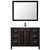 Wyndham WCV252548SEBWCUNSM46 Daria 48 Inch Single Bathroom Vanity in Dark Espresso, White Cultured Marble Countertop, Undermount Square Sink, Matte Black Trim, 46 Inch Mirror