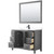 Wyndham WCV252548SGBWCUNSM46 Daria 48 Inch Single Bathroom Vanity in Dark Gray, White Cultured Marble Countertop, Undermount Square Sink, Matte Black Trim, 46 Inch Mirror