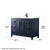 Wyndham WCV252548SBBWCUNSMED Daria 48 Inch Single Bathroom Vanity in Dark Blue, White Cultured Marble Countertop, Undermount Square Sink, Matte Black Trim, Medicine Cabinet