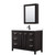 Wyndham WCV252548SEBWCUNSMED Daria 48 Inch Single Bathroom Vanity in Dark Espresso, White Cultured Marble Countertop, Undermount Square Sink, Matte Black Trim, Medicine Cabinet