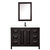 Wyndham WCV252548SEBWCUNSMED Daria 48 Inch Single Bathroom Vanity in Dark Espresso, White Cultured Marble Countertop, Undermount Square Sink, Matte Black Trim, Medicine Cabinet