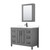 Wyndham WCV252548SGBWCUNSMED Daria 48 Inch Single Bathroom Vanity in Dark Gray, White Cultured Marble Countertop, Undermount Square Sink, Matte Black Trim, Medicine Cabinet