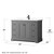 Wyndham WCV232348SGBWCUNSM46 Avery 48 Inch Single Bathroom Vanity in Dark Gray, White Cultured Marble Countertop, Undermount Square Sink, Matte Black Trim, 46 Inch Mirror
