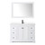 Wyndham WCV232348SWBWCUNSM46 Avery 48 Inch Single Bathroom Vanity in White, White Cultured Marble Countertop, Undermount Square Sink, Matte Black Trim, 46 Inch Mirror