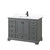 Wyndham WCS202048SGBWCUNSMXX Deborah 48 Inch Single Bathroom Vanity in Dark Gray, White Cultured Marble Countertop, Undermount Square Sink, Matte Black Trim