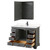 Wyndham WCS202048SGBC2UNSMED Deborah 48 Inch Single Bathroom Vanity in Dark Gray, Carrara Cultured Marble Countertop, Undermount Square Sink, Matte Black Trim, Medicine Cabinet