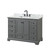 Wyndham WCS202048SGBCMUNSMXX Deborah 48 Inch Single Bathroom Vanity in Dark Gray, White Carrara Marble Countertop, Undermount Square Sink, Matte Black Trim