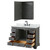 Wyndham WCS202048SGBCMUNOMED Deborah 48 Inch Single Bathroom Vanity in Dark Gray, White Carrara Marble Countertop, Undermount Oval Sink, Matte Black Trim, Medicine Cabinet