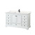 Wyndham WCS202060SWBC2UNSMXX Deborah 60 Inch Single Bathroom Vanity in White, Carrara Cultured Marble Countertop, Undermount Square Sink, Matte Black Trim
